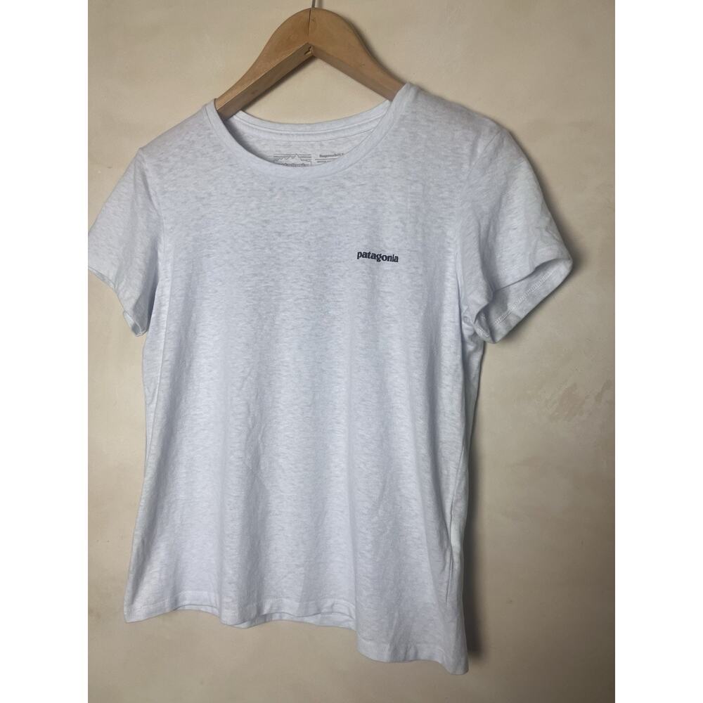 Patagonia Responsibili Tee Shirt White Women’s Medium Logo Casual Everyday - Picture 4 of 5